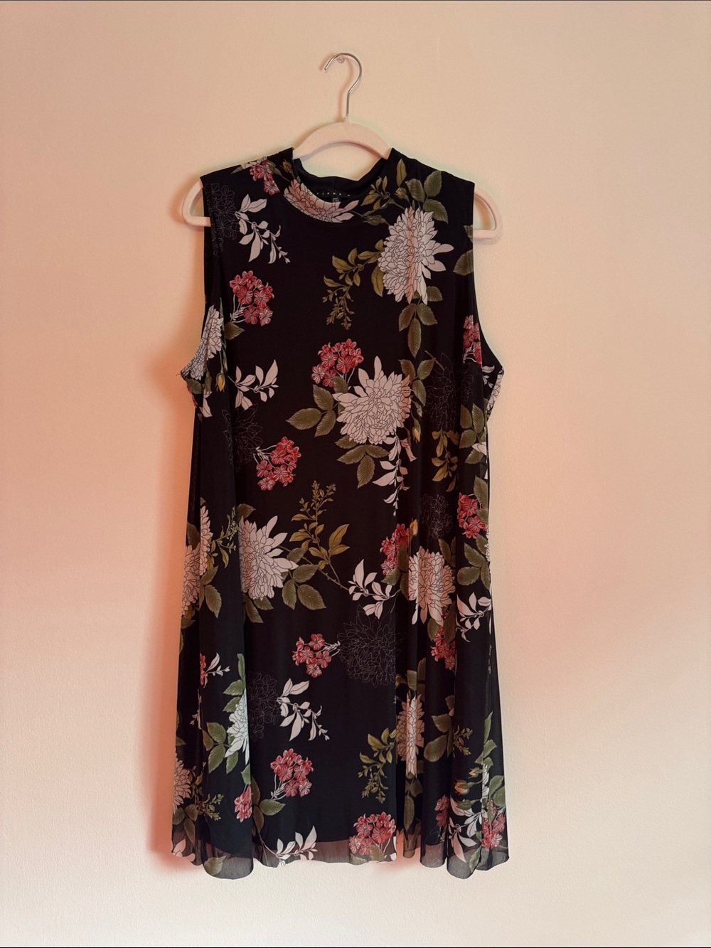 Tiana B. Black Floral Sleeveless Mini Dress